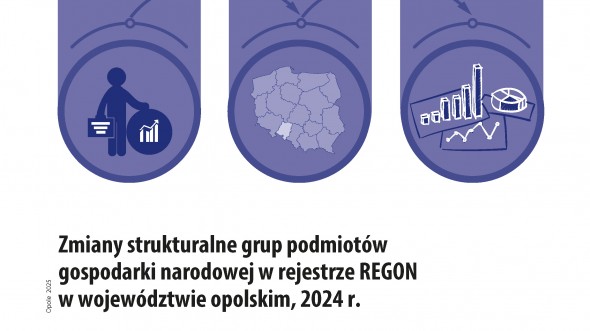 Zmiany strukturalne grup podmiotów gospodarki narodowej w rejestrze REGON w województwie opolskim w 2024 r.