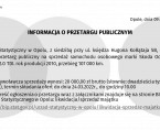 Informacja o przetargu publicznym Foto