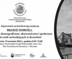 Konferencja naukowa "Młodzi dorośli. Wyzwania demograficzne, ekonomiczne i społeczne dla osób wchodzących w dorosłość" - w ramach III Kongresu Demograficznego - 19 września we Wrocławiu Foto